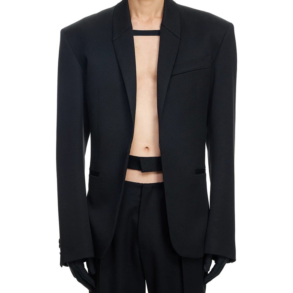 H&M X MUGLER: DEFINED WAIST WOOL BLAZER MEN'S